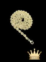 18k semi hollow rope chain with diamond cut and weight 17.1 grams lenght 26 inches gauge 4.5 mm