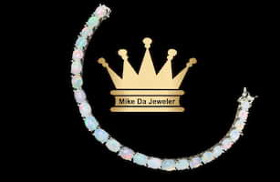 925 sterling silver Natural opal tennis bracelet price $1050 dollars weight 15.06 grams 7 inches size of the opal is 5/7 mm