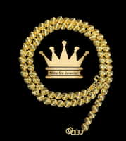21k gold handmade moon cut chain all around diamond cut     weight 46.56 grams 24 inches 6.8mm