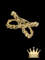 18k Gold Female Leaf Ring with Diamond Cut