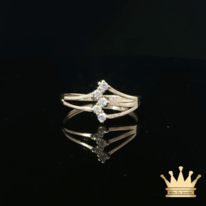 14K Gold Fashion Ring with CZ Center Stone