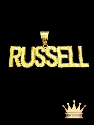 18K Solid Cut-Out Name Pendant