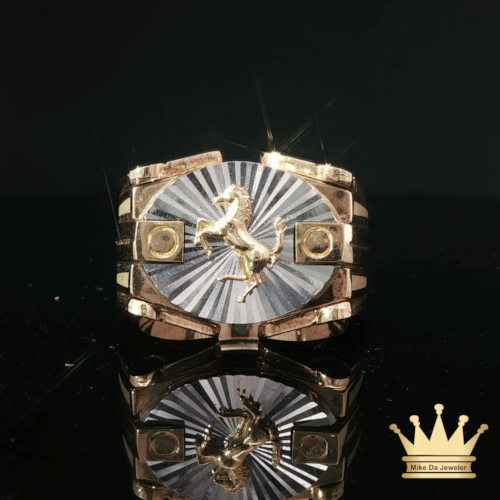 18K Gold Men's Horse Ring