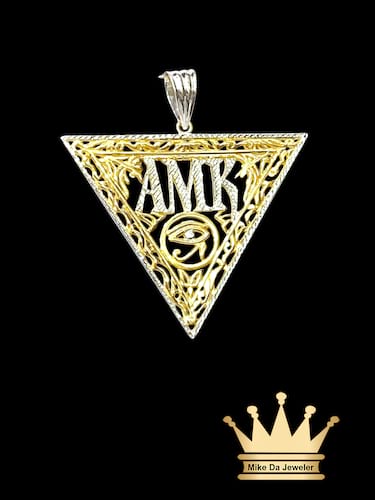 Custom Made Solid 18 Karat Two Tone Gold Pendant