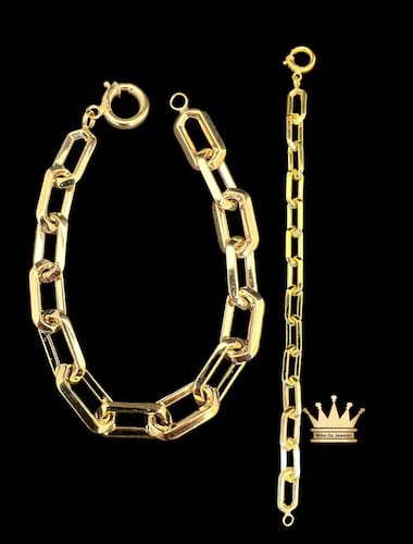 18k yellow gold women anchor cable link bracelet hollow links style 6.88 grams price $825