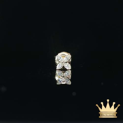 14K Gold Diamond Flower Cluster Stud Earrings