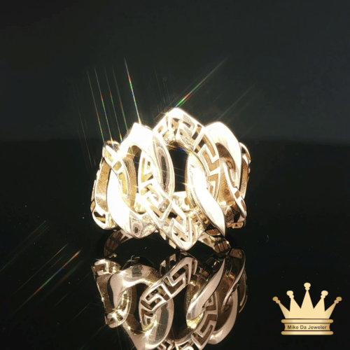 Yellow Gold Cuban Link Ring 18K