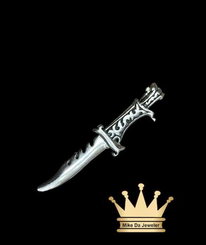 925 sterling silver solid handmade sword pendant price $175 dollars weight 7.9 grams 2 inches