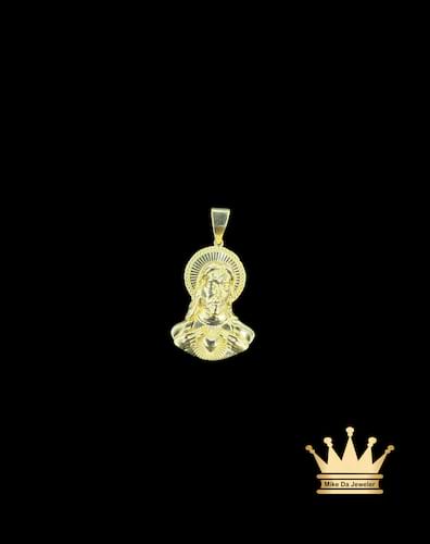18K Gold Jesus Christ Sacred Heart Pendant - 8.52 grams