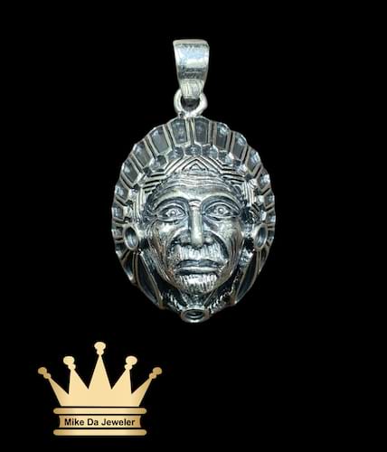 925 sterling silver solid handmade Native American pendant price $380 dollars weight 19.08 grams 1.25 inches
