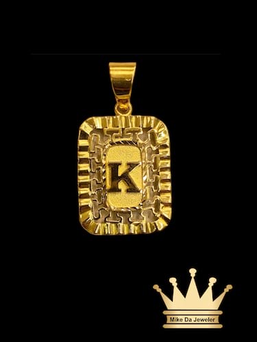 18K Gold Custom Made Initial Pendant
