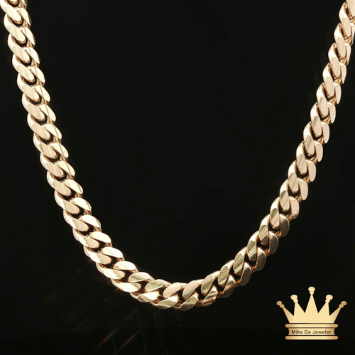 Classic Miami Cuban Link Chain in Solid Yellow Gold