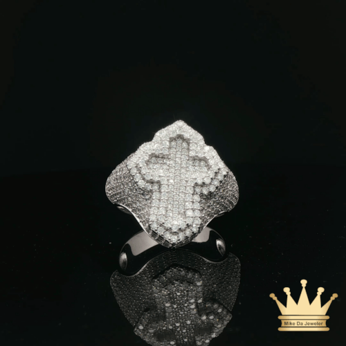 Crystal Cross Style Men's Ring
