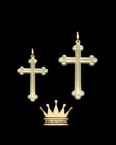 18k 3d cross both side same work price $320 usd weight 2.680 grams size 1.5 inches