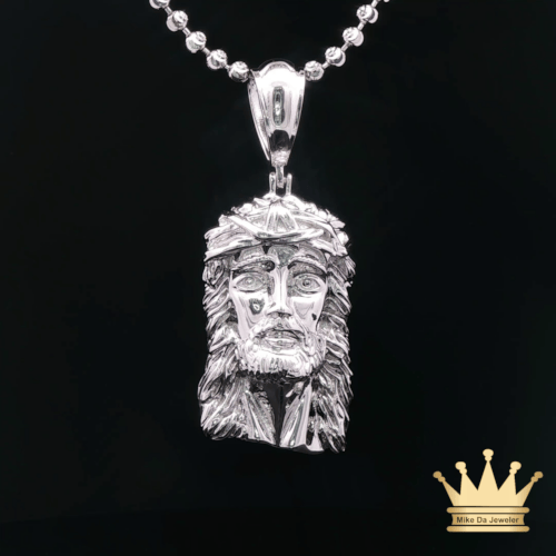 Sterling Silver Jesus Head Pendant Religious Jewelry