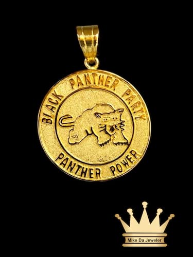 Custom Made 18 Karat Gold Black Panther Charm Pendant