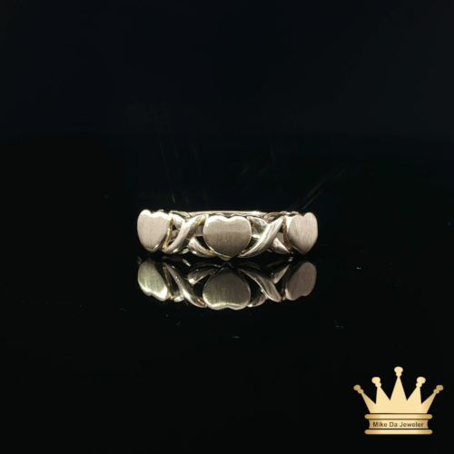 14K Yellow Gold Open Heart Band Ring