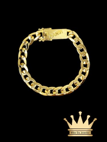 18k Gold Solid Custom Made Cuban Bracelet