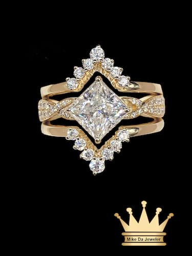 Custom Made 18 Karat Gold Ring with Moissanite Diamond