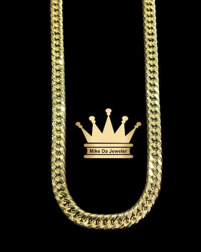 18 k semisolid double Cuban link chain price $1470 usd weight 14.03 gram 20 inches 5mm