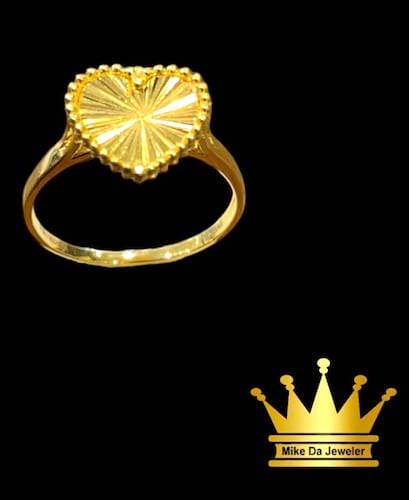 21karat gold female ring heart design weight 2.280 size 7.00 price $300.00