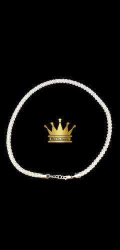 18k solid white gold handmade popcorn chain  weight 50.480grams 20 inches 5.1mm