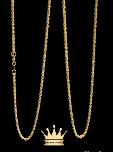 18k light weight rope chain price $180 usd weight 1.42 grams 1mm 18 inches