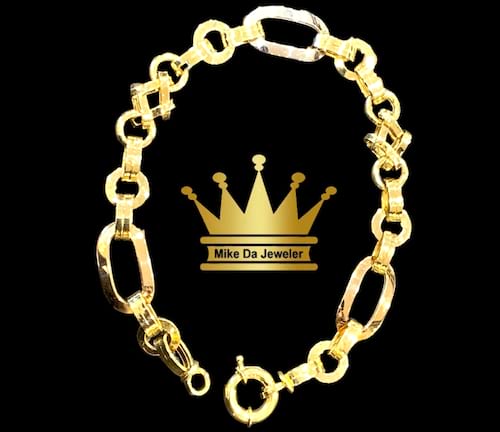 18k tri colors gold female bracelet price $650 weight 6.640 gram 7.5 inches longer