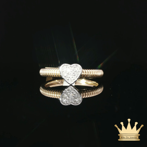 14K Gold Women's Heart Ring with Lab Grown Diamonds