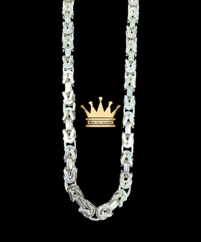 925 sterling silver solid handmade Byzantine chain price $680 usd weight 67.83 grams 20 inches 5mm