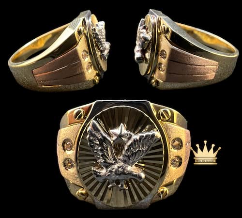 18k yellow gold men’s eagle style ring 11.23 grams price $1320
