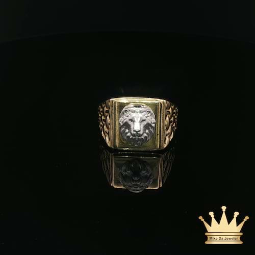18k Men’s Lion Head Gold Ring