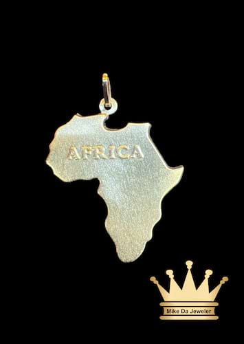 18K Gold Africa Map Pendant - 3.75 Grams