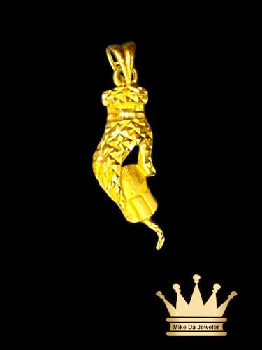 18K Gold Hand with Computer Mouse Charm Pendant