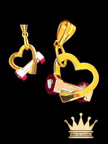 Custom Made Solid 18 Karat White and Yellow Gold Charm Pendant