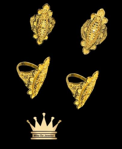 22k yellow gold handmade female ring price $780 usd weight 6.8 gram size 8