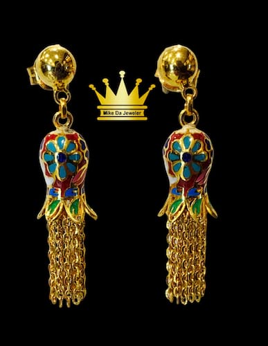 21k yellow gold earrings pair weight 7.870 grams price $870