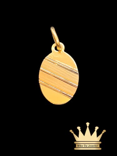 18K Gold Flat Tricolor 3 Stripe Vintage Charm