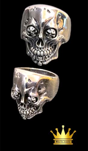 925 sterling silver solid handmade skull men ring size 11.00 weight 16.340 price $325.00
