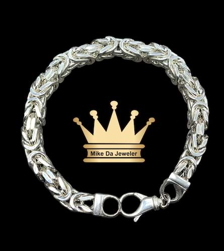 925  sterling silver solid handmade Byzantine bracelet price $375 usd 32.52 grams 9 inches 8mm