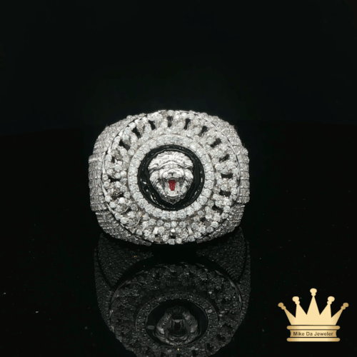 Men’s Cuban Lion Head Ring in Sterling Silver