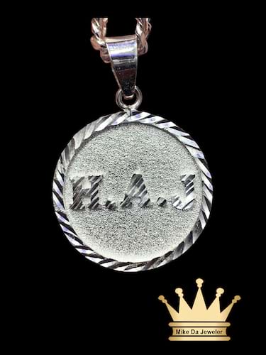 925 Silver Hand Made Initial Round Charm