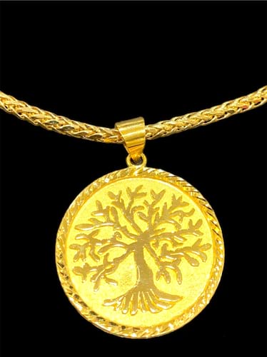 18k customized  tree of life charm  size 1.5 inch  weight is 12 gram  price is 1350$