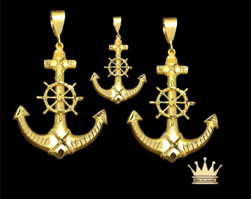 22 k gold anchor pendant solid price $1375 usd weight 10.170 size 1.75 inches