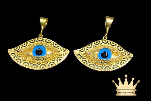 21k evil eyes pendant price $920 usd weight 7.390 size 1 inches