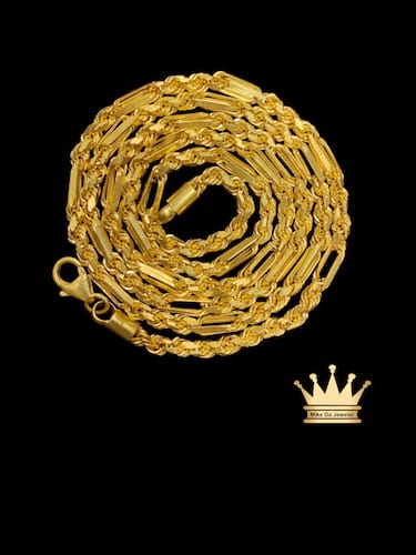22 karat gold infinity rope chain size 24.50 inch thickness 3.5mm weight 34.340grams