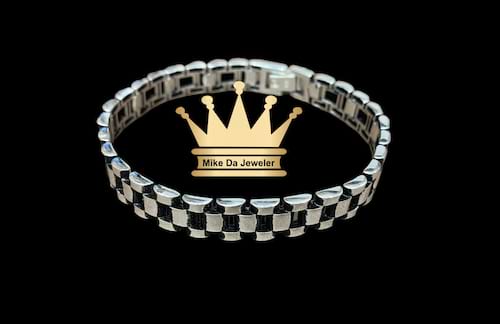 925 sterling silver Rolex design bracelet price $335 weight 25.93 grams  8.5 inches 9.5mm