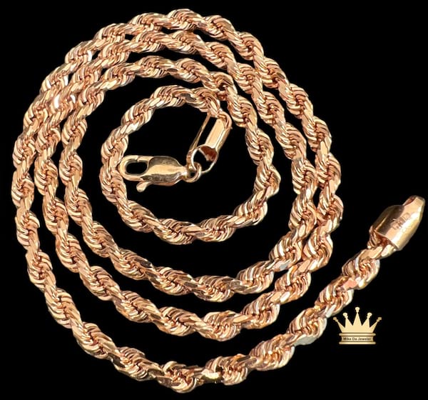 18k rose gold solid rope chain 3.6 mm wide length 20 inches grams 31.700