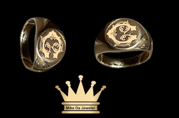 18k Handmade Solid Initial Customized Ring