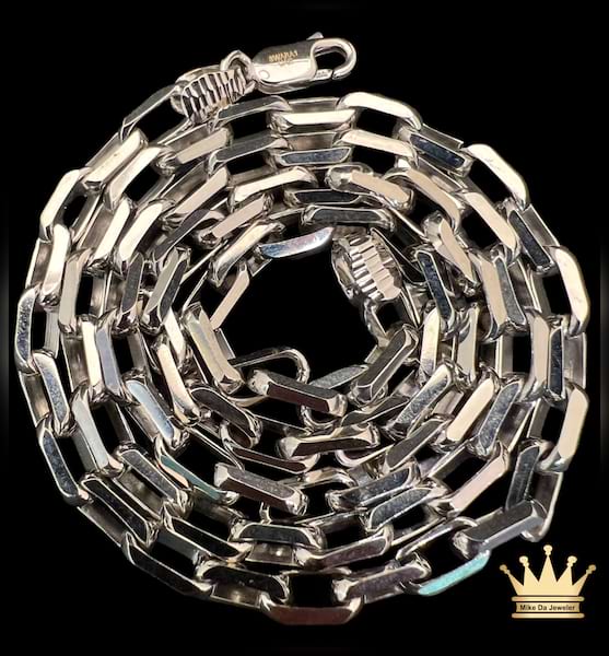 Solid 18k white gold anchor cable mens chain grams 37.95